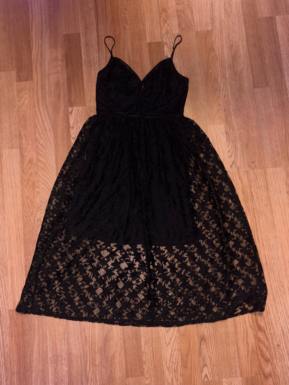 Betsey Johnson Black Star Lace Midi Dress NWOT